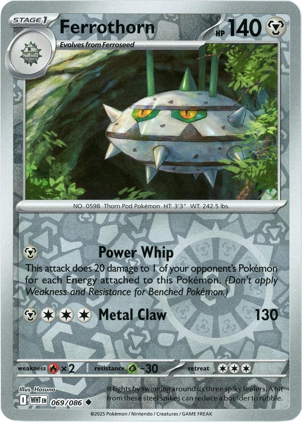 White Flare Ferrothorn [Reverse] Pokémon card